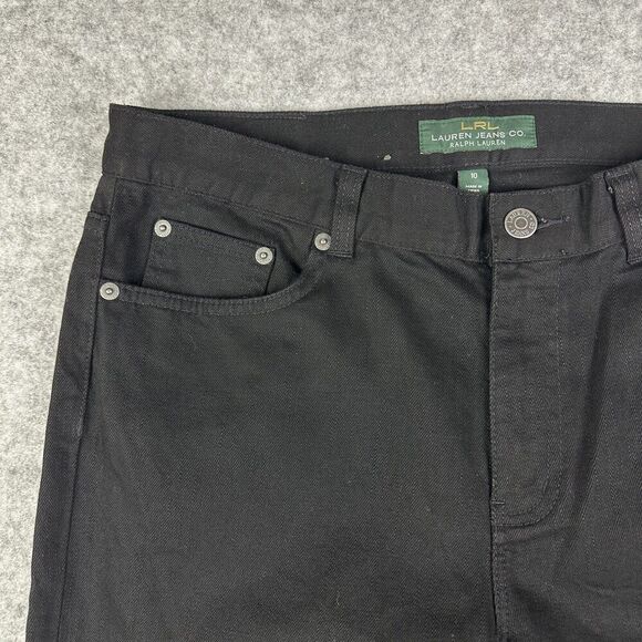 Lauren Ralph Lauren LRL Jeans Womens 10 Black Classic Bootcut Flap Pockets Boho - Picture 3 of 15